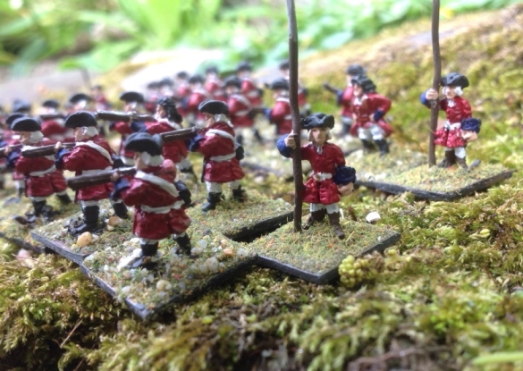 Man of Tin close up of redcoat unit and pikemen